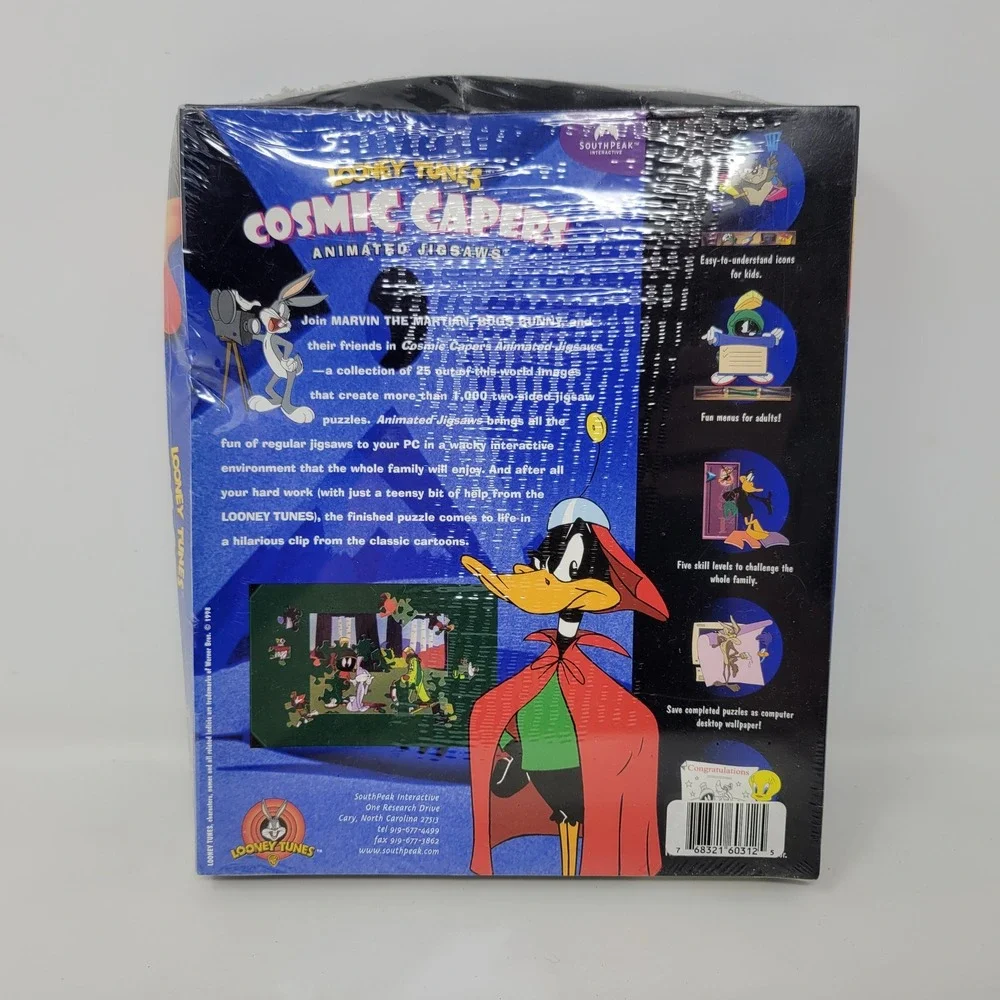 Looney Tunes Cosmic Capers Animated Jigsaws‎ PC CD-ROM Windows 95 98 New Sealed